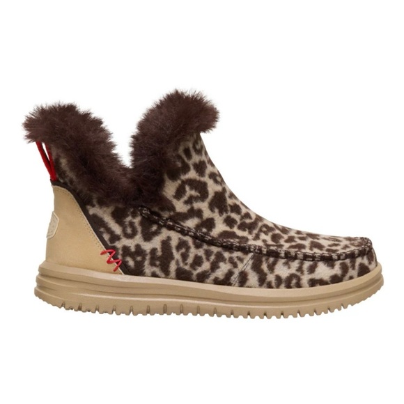 Hey Dude Camden Brushed Leopard Cozy Boots - Women’s Size 8 NWT - Picture 5 of 9